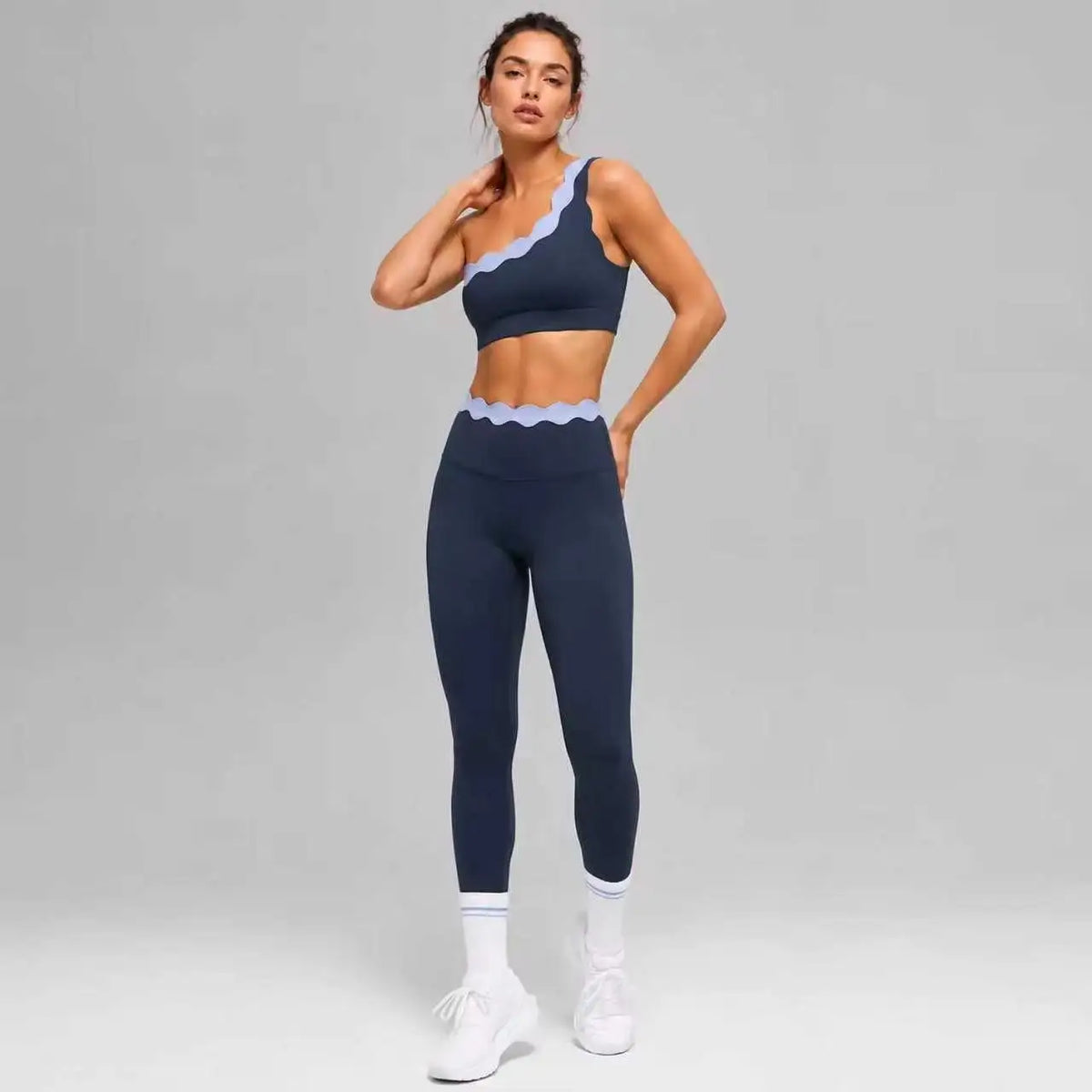 Lace One Shoulder Yoga Set