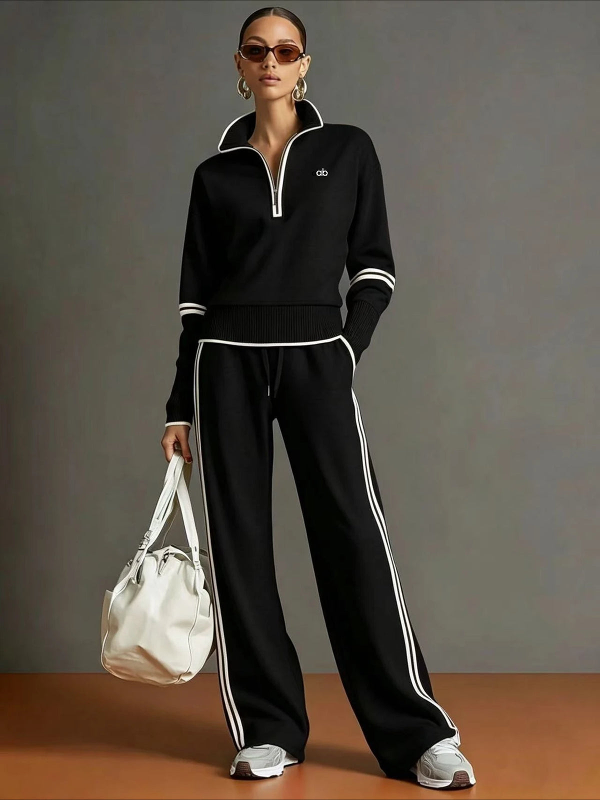 Color Block Yoga Sweatshirt Set