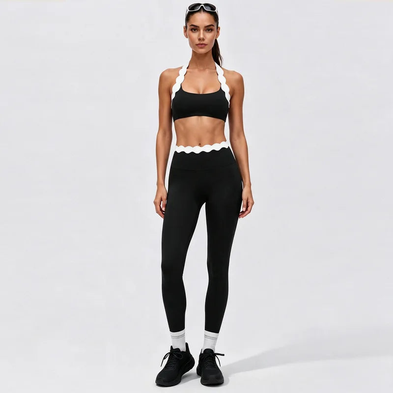 Lace Halter Neck Yoga Set