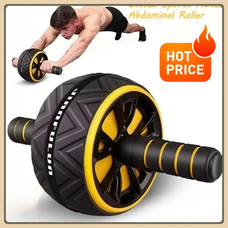 Dual-Wheel Silent Ab Roller for Core Workout, Abdominal Fitness Equipment with Non-Slip Base for Men & Women Home Exercise