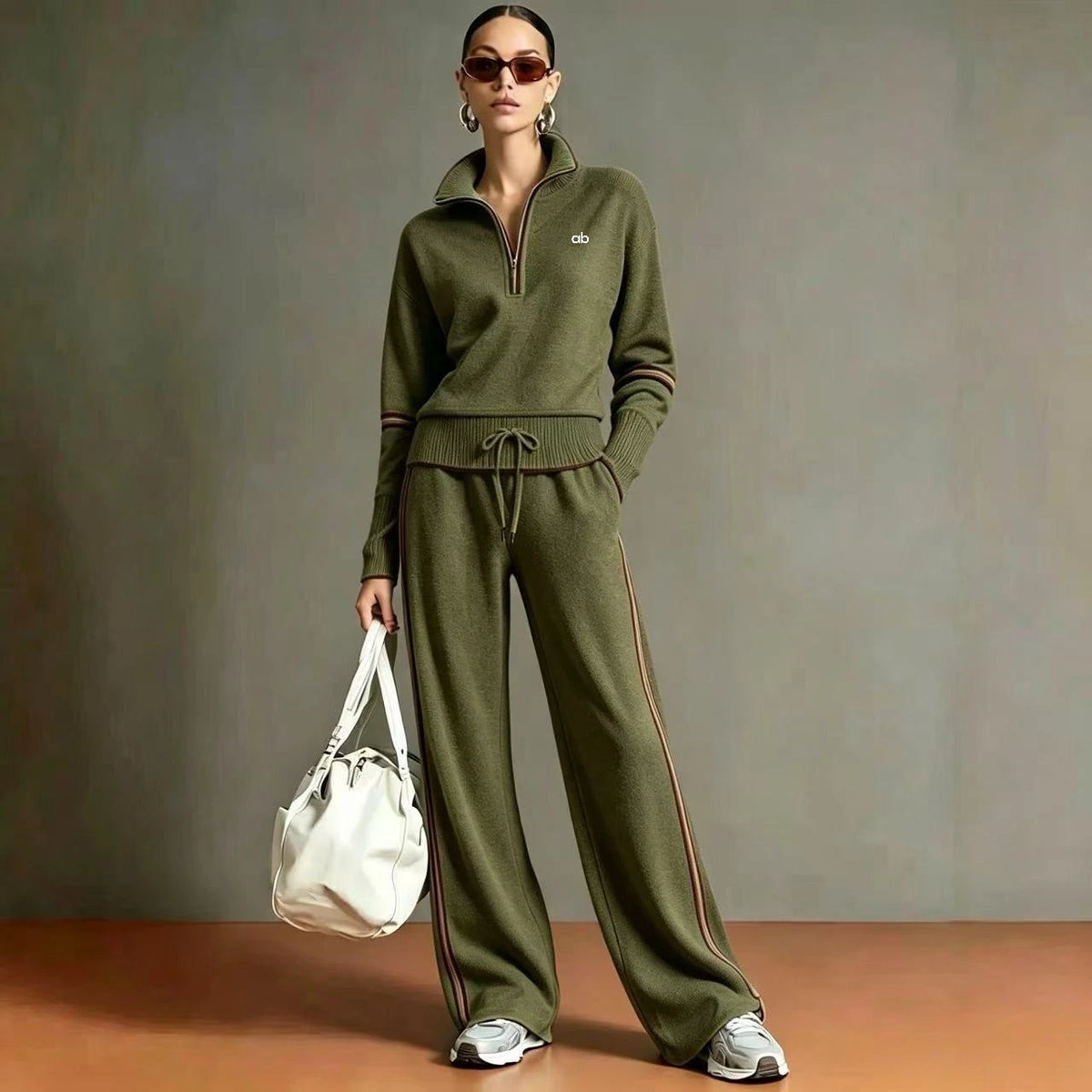 Color Block Yoga Sweatshirt Set