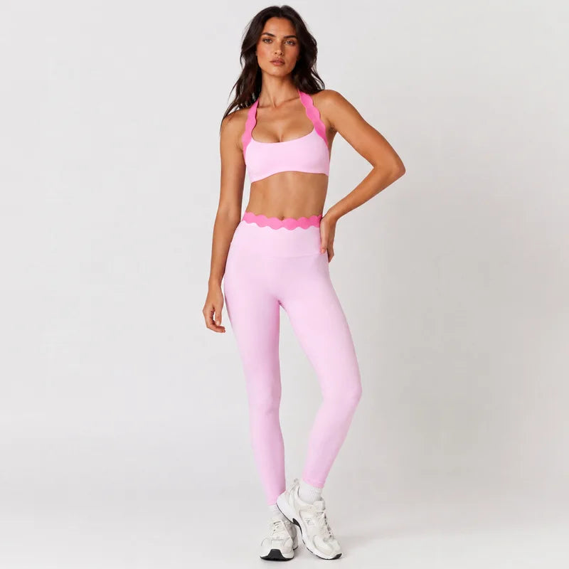 Lace Halter Neck Yoga Set