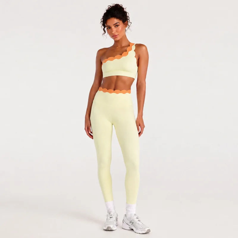 Lace One Shoulder Yoga Set