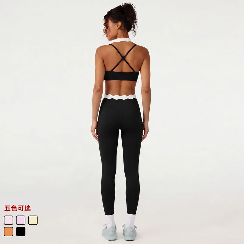 Lace Halter Neck Yoga Set