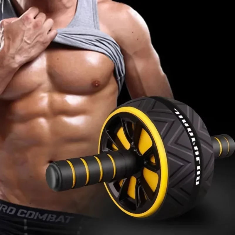 Dual-Wheel Silent Ab Roller for Core Workout, Abdominal Fitness Equipment with Non-Slip Base for Men & Women Home Exercise