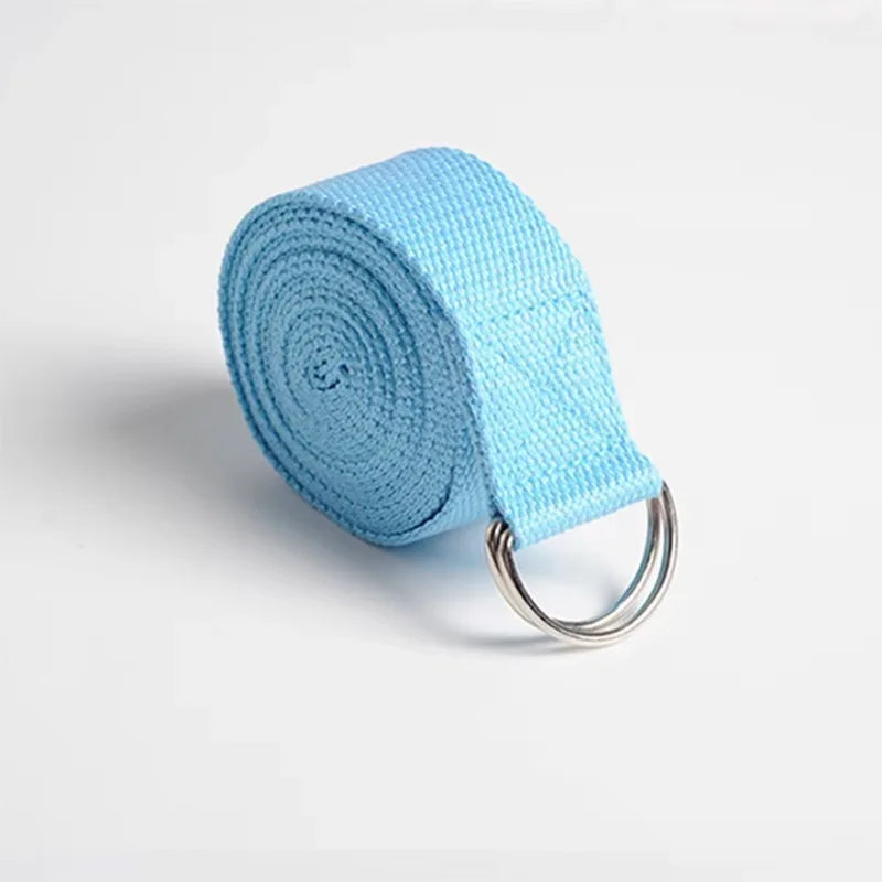 183*3.8cm Yoga Strap Cotton Exercise Yoga Belt Adjustable Woven Stretch D-Ring Buckle Fitness Stretching Bands Pilates Rope