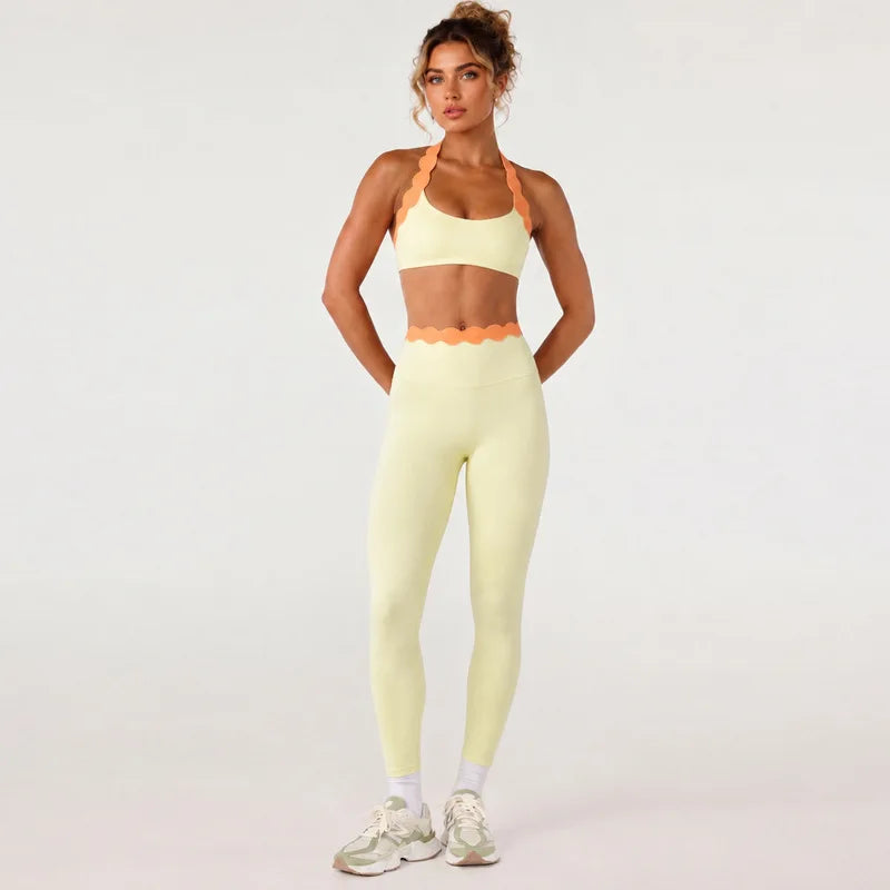 Lace Halter Neck Yoga Set