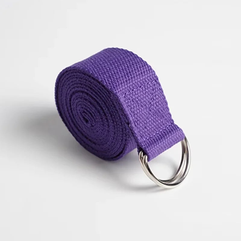 183*3.8cm Yoga Strap Cotton Exercise Yoga Belt Adjustable Woven Stretch D-Ring Buckle Fitness Stretching Bands Pilates Rope