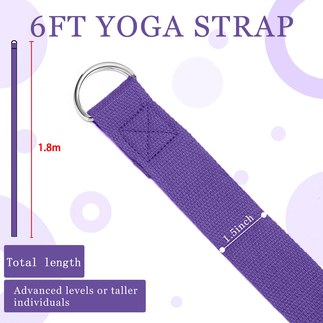 183*3.8cm Yoga Strap Cotton Exercise Yoga Belt Adjustable Woven Stretch D-Ring Buckle Fitness Stretching Bands Pilates Rope