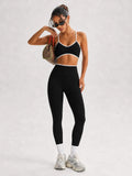 Contrast Trim Yoga Leggings Set