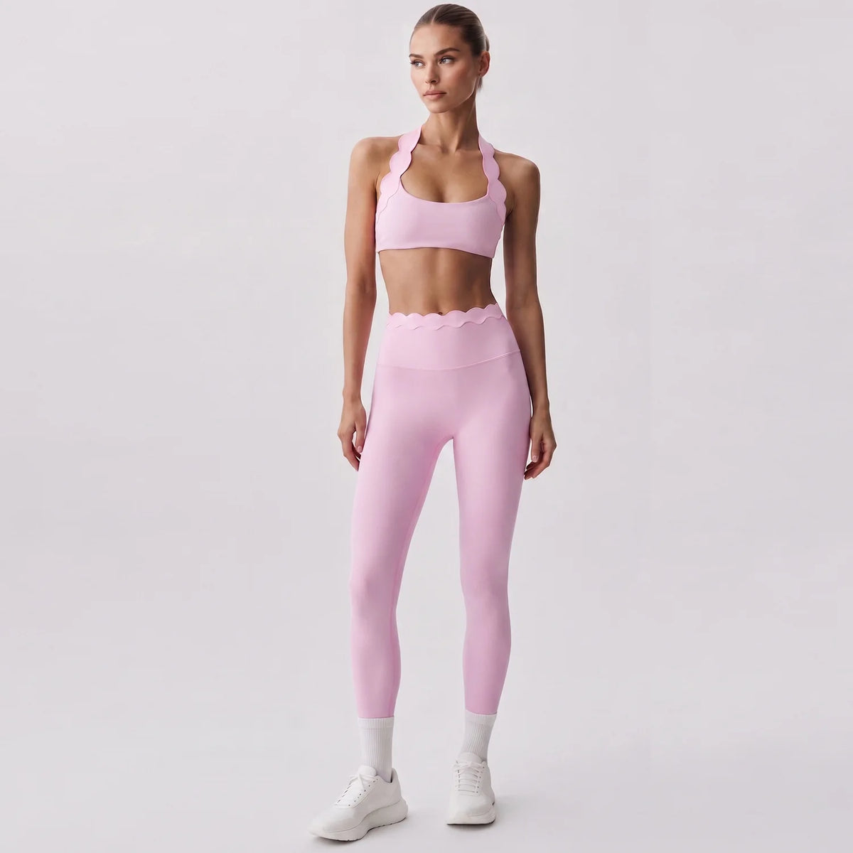 Lace Halter Neck Yoga Set