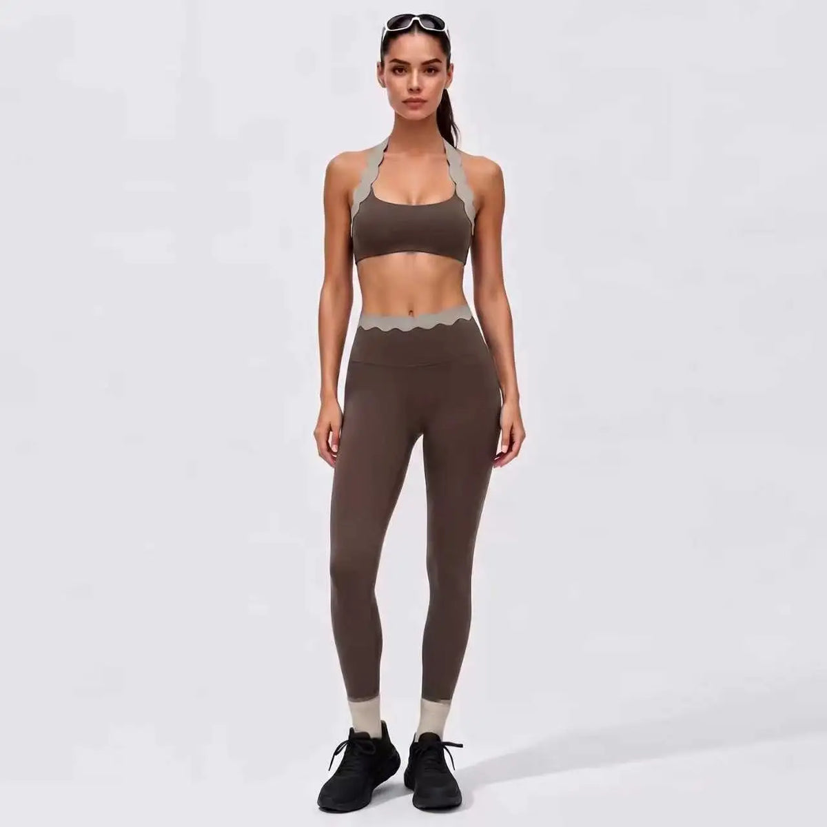 Lace Halter Neck Yoga Set