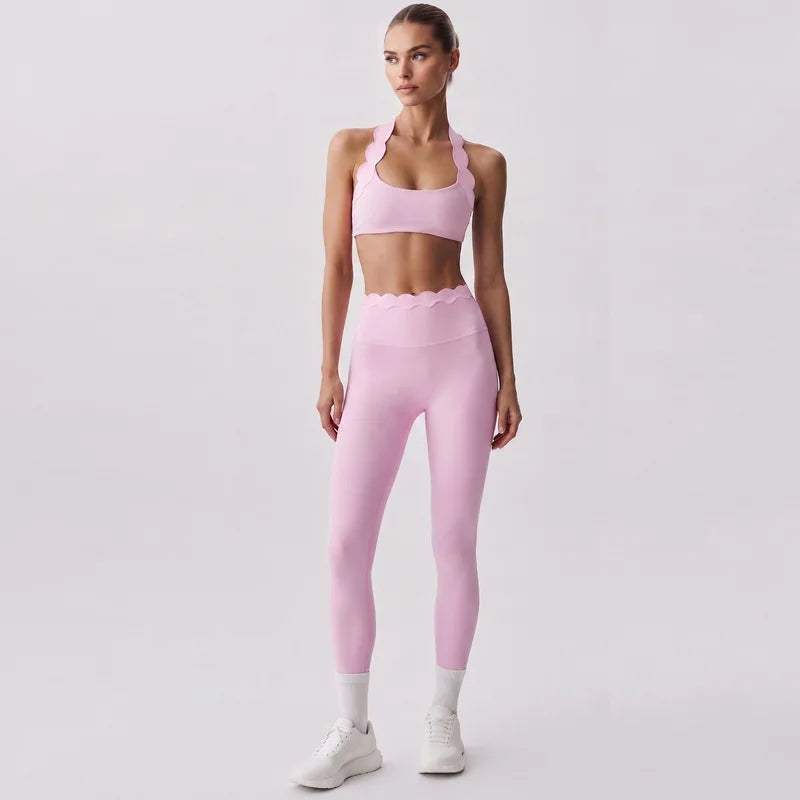 Lace Halter Neck Yoga Set