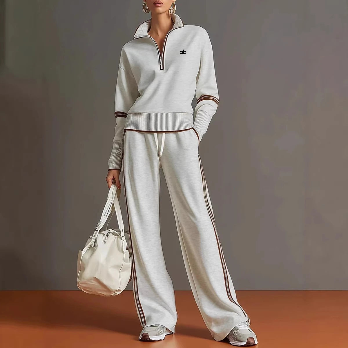 Color Block Yoga Sweatshirt Set