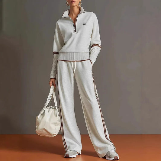 Color Block Yoga Sweatshirt Set