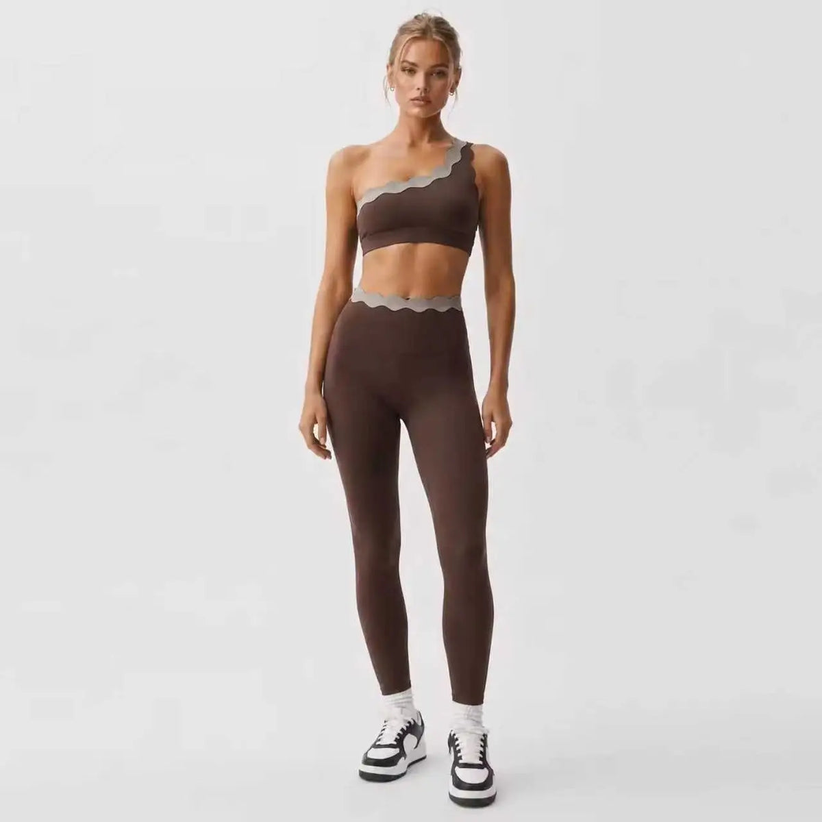 Lace One Shoulder Yoga Set