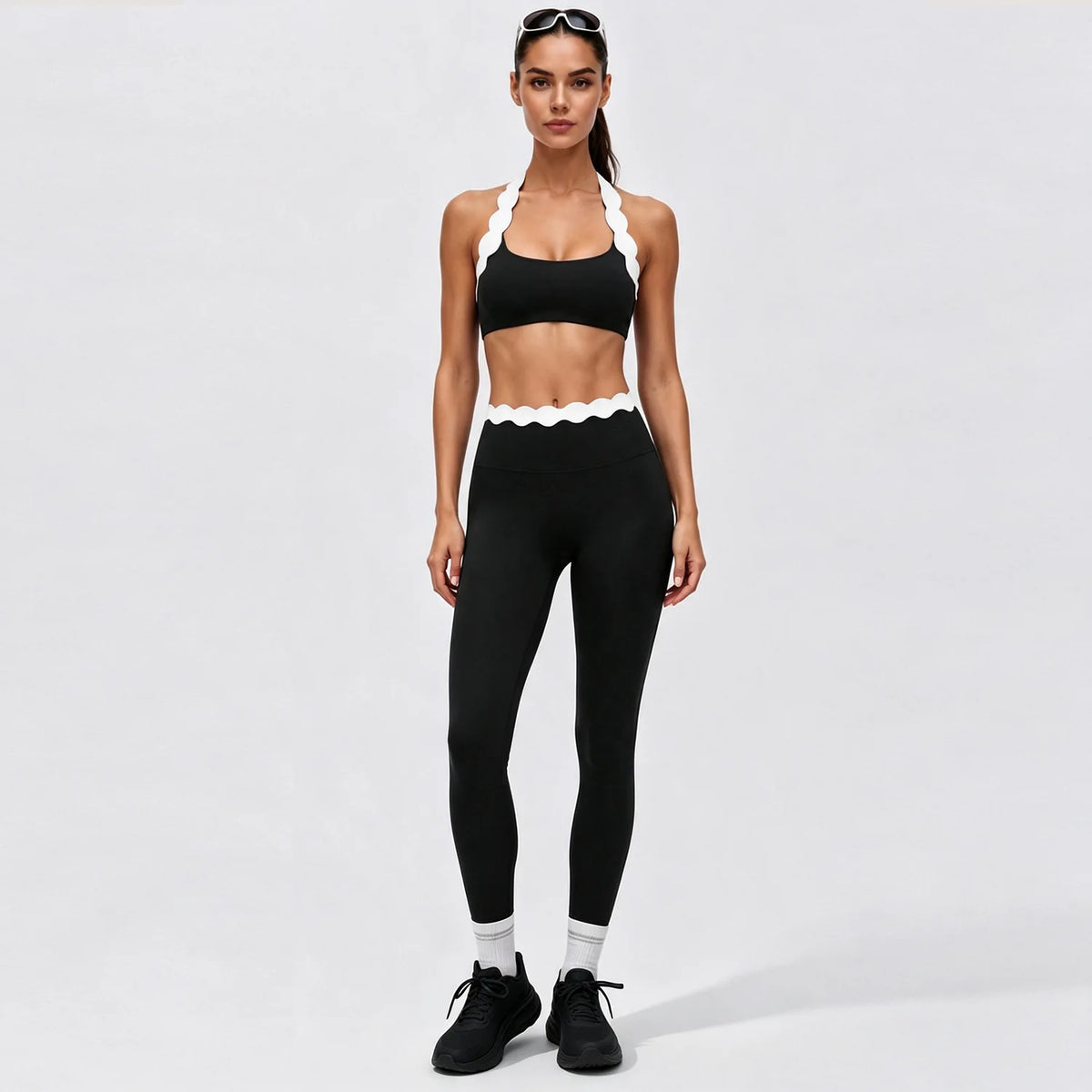 Lace Halter Neck Yoga Set