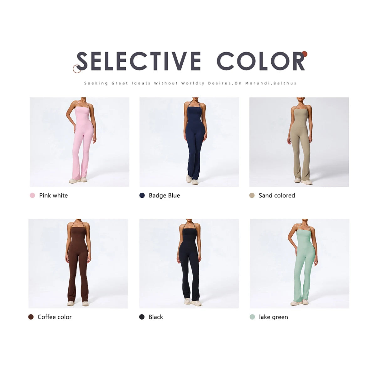 New Summer Women Sleeveless Yoga Jumpsuit Female Gym Flared Overalls Neck-hanging Backless Sportswear Sport Outfit For Woman