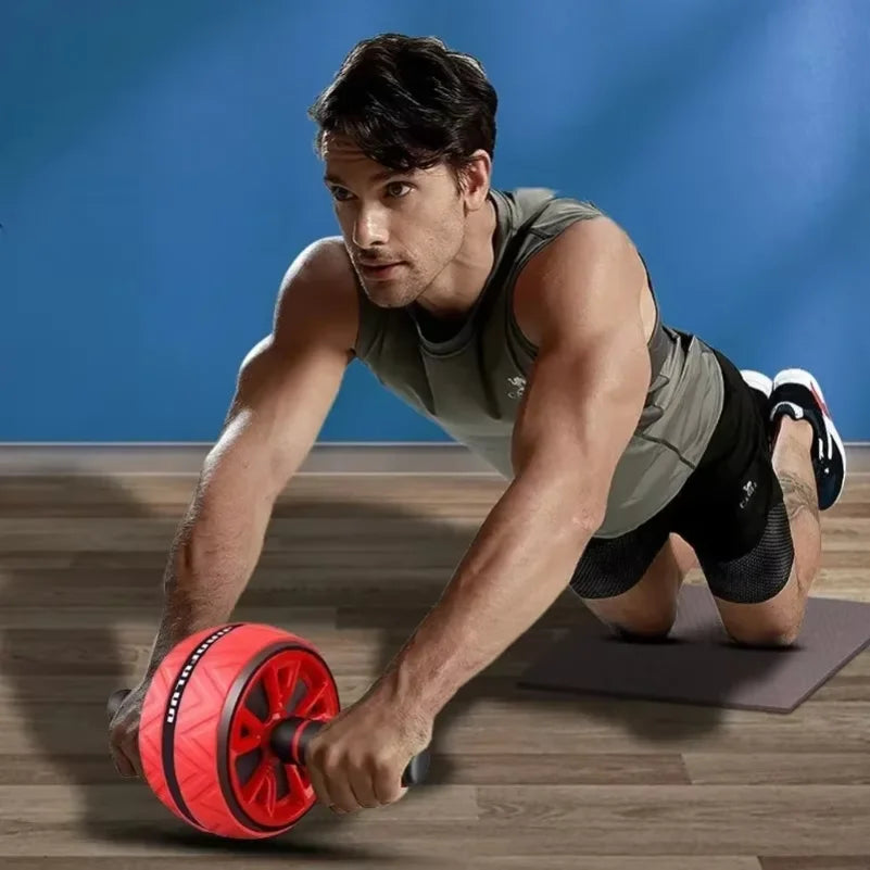 Dual-Wheel Silent Ab Roller for Core Workout, Abdominal Fitness Equipment with Non-Slip Base for Men & Women Home Exercise