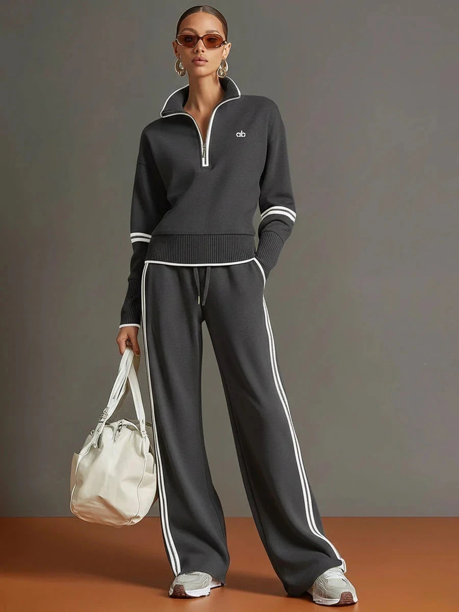 Color Block Yoga Sweatshirt Set