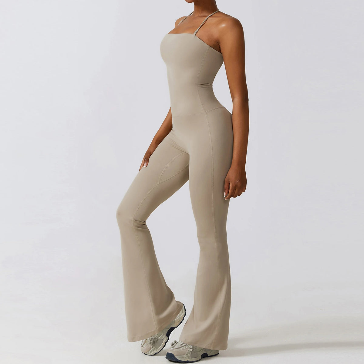 Sleeveless Flare Yoga Jumpsuit