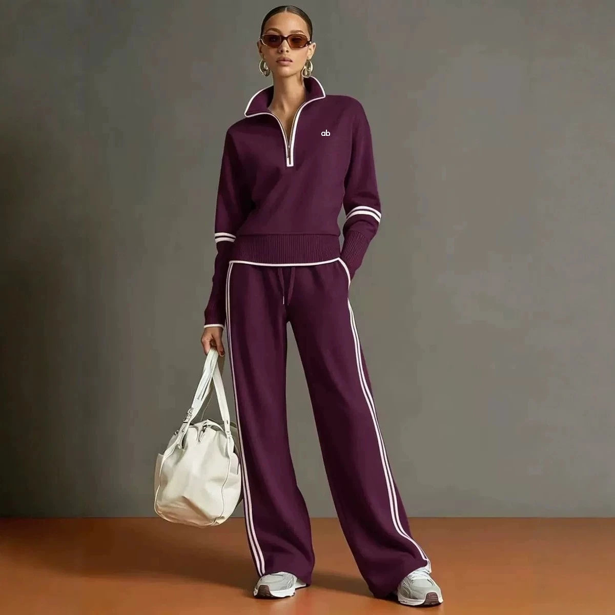 Color Block Yoga Sweatshirt Set