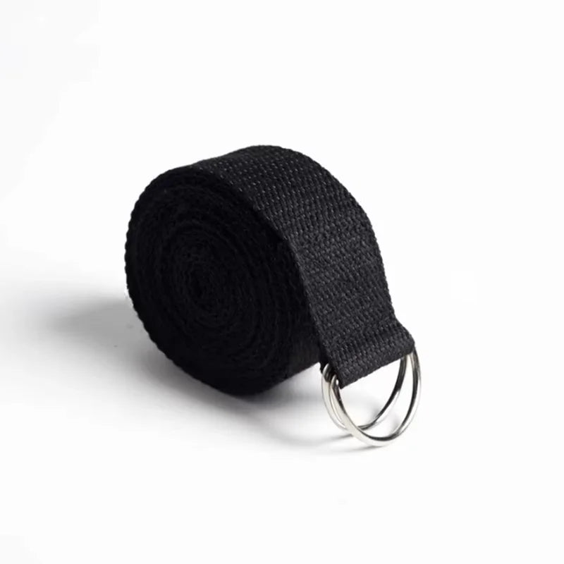 183*3.8cm Yoga Strap Cotton Exercise Yoga Belt Adjustable Woven Stretch D-Ring Buckle Fitness Stretching Bands Pilates Rope