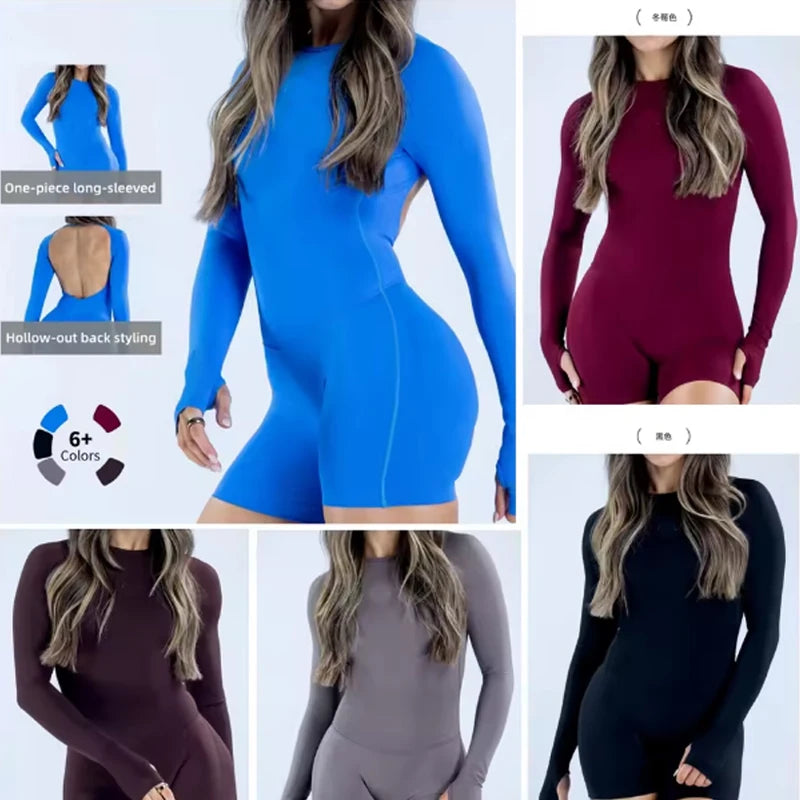Long Sleeve Seamless Yoga Romper