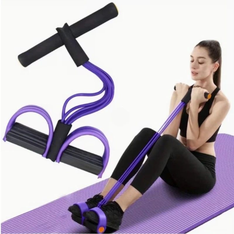 Puller Resistance Bands, 6 Tubes Elastic Yoga Pedal Puller Resistance Bands for Abdominal Waist Arm Leg Stretching Slimming Trai