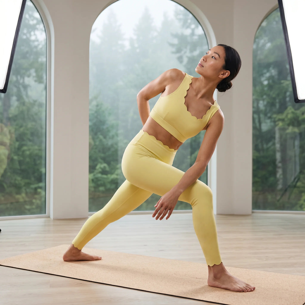 Petal Trim Yoga Leggings Set