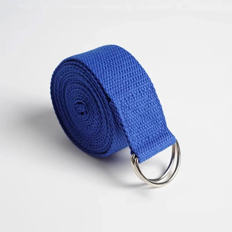 183*3.8cm Yoga Strap Cotton Exercise Yoga Belt Adjustable Woven Stretch D-Ring Buckle Fitness Stretching Bands Pilates Rope