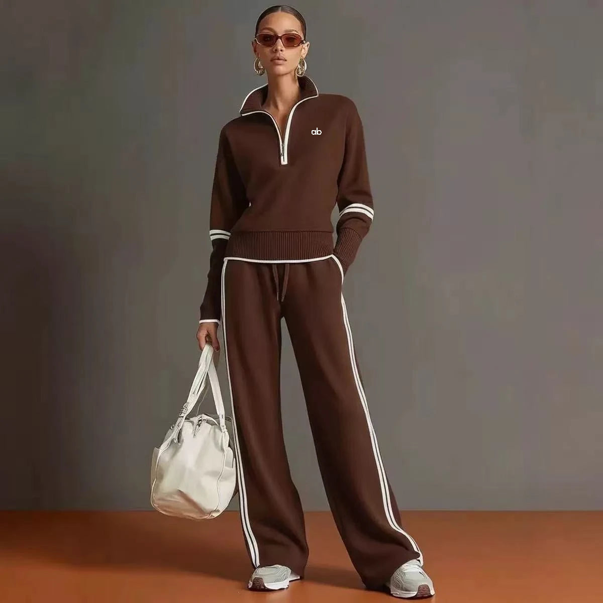 Color Block Yoga Sweatshirt Set