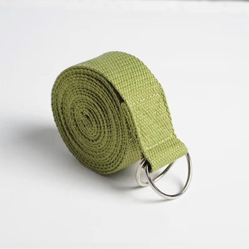 183*3.8cm Yoga Strap Cotton Exercise Yoga Belt Adjustable Woven Stretch D-Ring Buckle Fitness Stretching Bands Pilates Rope